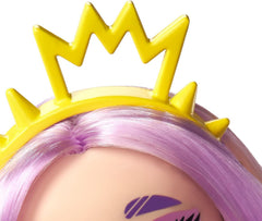 Mattel Hello Kitty GWW98 - Sanrio Badtz-Maru Figur und Jazzlyn Puppe (approx. 25.4 cm) mit Kleidung und Accessoires, langem lila Haar und trendy Outfit, tolles Geschenk für Kinder ab 3 Jahren