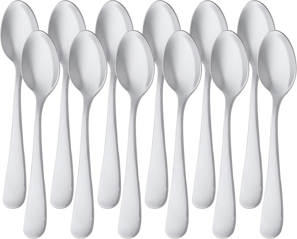 Stainless Steel Coffee Spoon Round Edge Design 12 Pack Silver Naty Shop Kitchen Single Round Edge Design