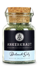 Ankerkraut Bärlauch Salz, Lecker Fleisch und Salat Verfeinern, Knoblauch-like Gesmack Aroma, Kräuter mit Gewürz zum Kochen, 110 g im Corkenglas