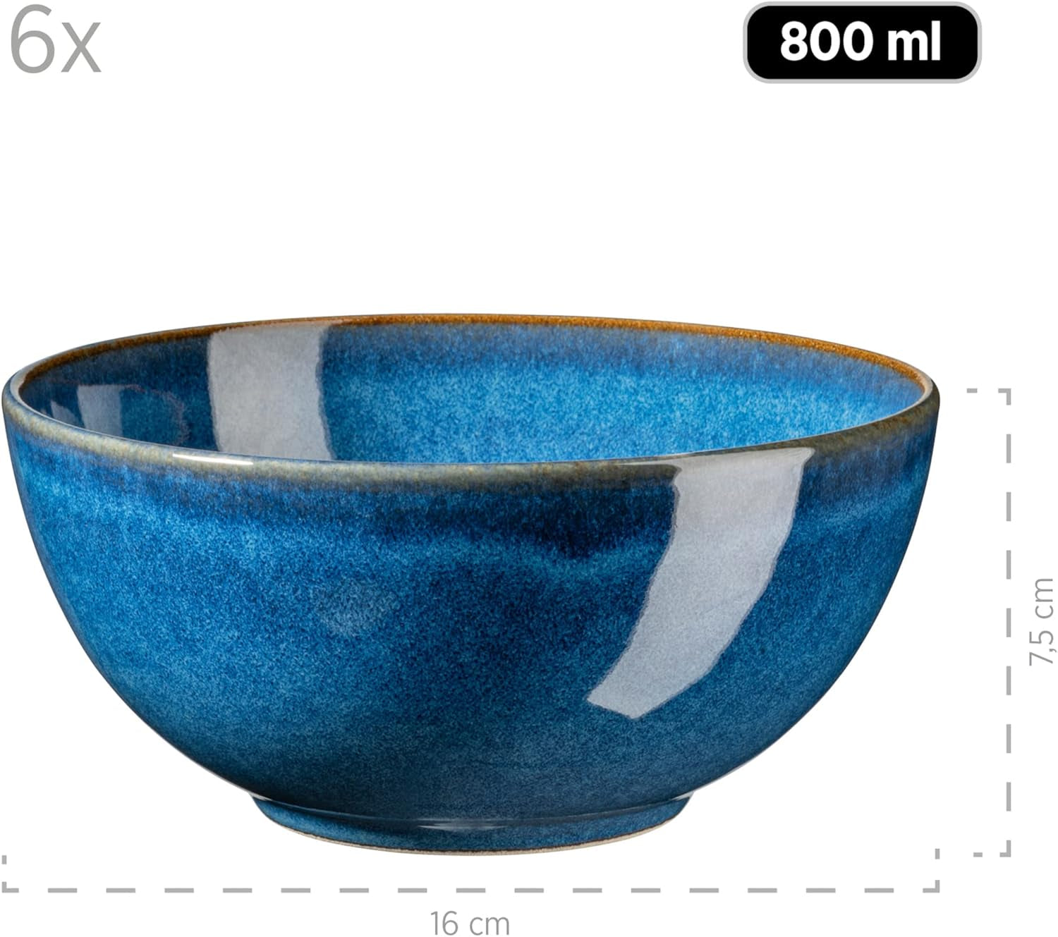 MÄSER Frühstücksset, Keramik OSSIA, Königsblau Seturi vesela masa Naty Shop