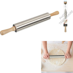 STAINLESS STEEL ROLLER. H.42 D.5 CM