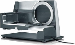 GRAEF SKS S32000, silver electric slicer with full metal housing and glass base plate Graters and Slicers Naty Shop