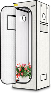 Grow Tent 60x60x180cm, Oxford 600D Material with Polyester Reflective Film, 22mm Steel Tubes, Vents and Viewing Windows, Grow Tents for Hydroponics, Greenhouses and Indoor Gardens