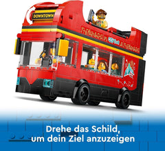 LEGO City double-decker bus, double-decker toy bus, vehicle set for girls and boys from 7 years old, contains 5 figures, including a baby in a pram 60407 Building sets Besuche den LEGO-Store