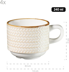 MÄSER 931941 Seria Prospero, serviciu de cafea modern din 12 piese (4 persoane) în stil vintage Seturi vesela masa Naty Shop