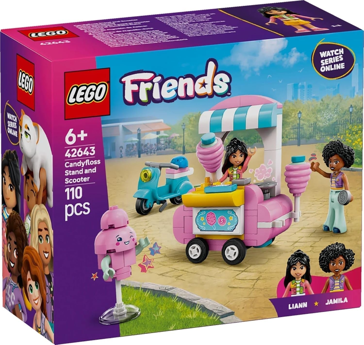 Suport pentru vată de zahăr LEGO Friends, set de joacă pentru jocuri de rol creative cu 2 minifigurine, suport mobil și accesorii, cadou pentru fete de la 6 ani, set de construcție cu mini păpuși 42643 Seturi de constructie Besuche den LEGO-Store