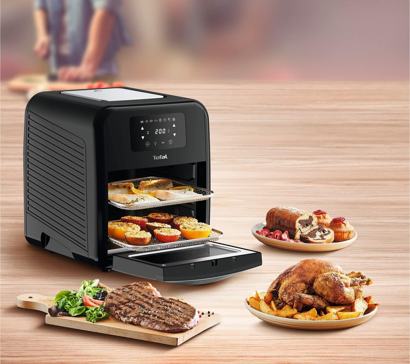Tefal Easy Fry Oven & Grill 9-In-1 Hot Air Fryer, 11 L Pentru 6 porții, 7 accesorii, 8 programe, rețete online Electrocasnice Naty Shop