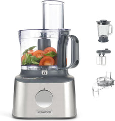 Kenwood Multipro Compact+ FDM315SS Food Processor, Stainless Steel Blade Mother and Child Naty Shop Silver XL Accessory Pack With Direct Serve Function