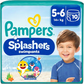 Pampers Size 5-6 Splashers Baby Shark Limited Edition 10 Pack Disposable Swim Diapers For Safe Water Protection