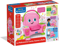 Clementoni 17755 Canta fotoliu cu sunet și dans roz - fotoliu interactiv și multifuncțional pentru copii în italiană, jucărie 1 an - Fabricat în Italia, multicolor Jucarii Bebe Naty Shop
