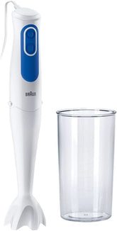 Braun Multiquick 3 MQ 3000 Smoothie+ Stabmixer – Pürierstab Mit 2 Geschwindigkeiten, Powerbell plus Und Splashcontrol-Technologie, 700 Watt, Inkl. 600 Ml Mix- & Messbecher, Blau/Weiß Kitchen Naty Shop Mq 3000 - Mixfuß Aus Kunststoff