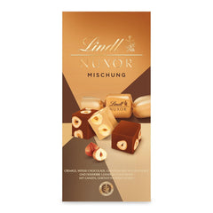 Lindt Chocolate | Mix for bag NUXOR | 103g | Gianduja Creamy Chocolate Cubes in Three Assortments with Roasted Whole Hazelnuts | Chocolate gift