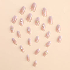 24 buc unghii false pătrate, culoare nud, franceze, scurte, acoperire completă, unghii false, presare pe unghii pentru femei și fete