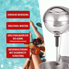 Clatronic® Barmixer U. Milchaufschäumer | Smoothie Maker | 650Ml Edelstahlbehälter | Praktischer Becherhalter | Mixer | 2 Geschwindigkeitsstufen | Kraftvoller 65 Watt Motor | Chromdesgin | BM 3472 Kitchen Naty Shop