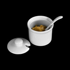 Holst Porcelain AT 216 FA1 Canister 0.17 L Butoi cu Lingură, alb, 8.5 x 8.5 x 6.5 cm