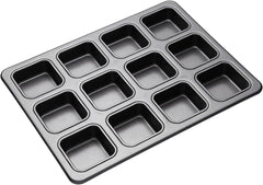 Brownie pan Masterclass, brownie pan with 12 holes, stainless steel, 34 X 26 cm Molds and baking trays Naty Shop