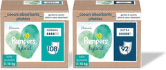 Harmony Hybrid, 200 de miezuri protectoare de unică folosință, absorbție suplimentară, pentru scutece hibride lavabile, protejează pielea sensibilă a bebelușului