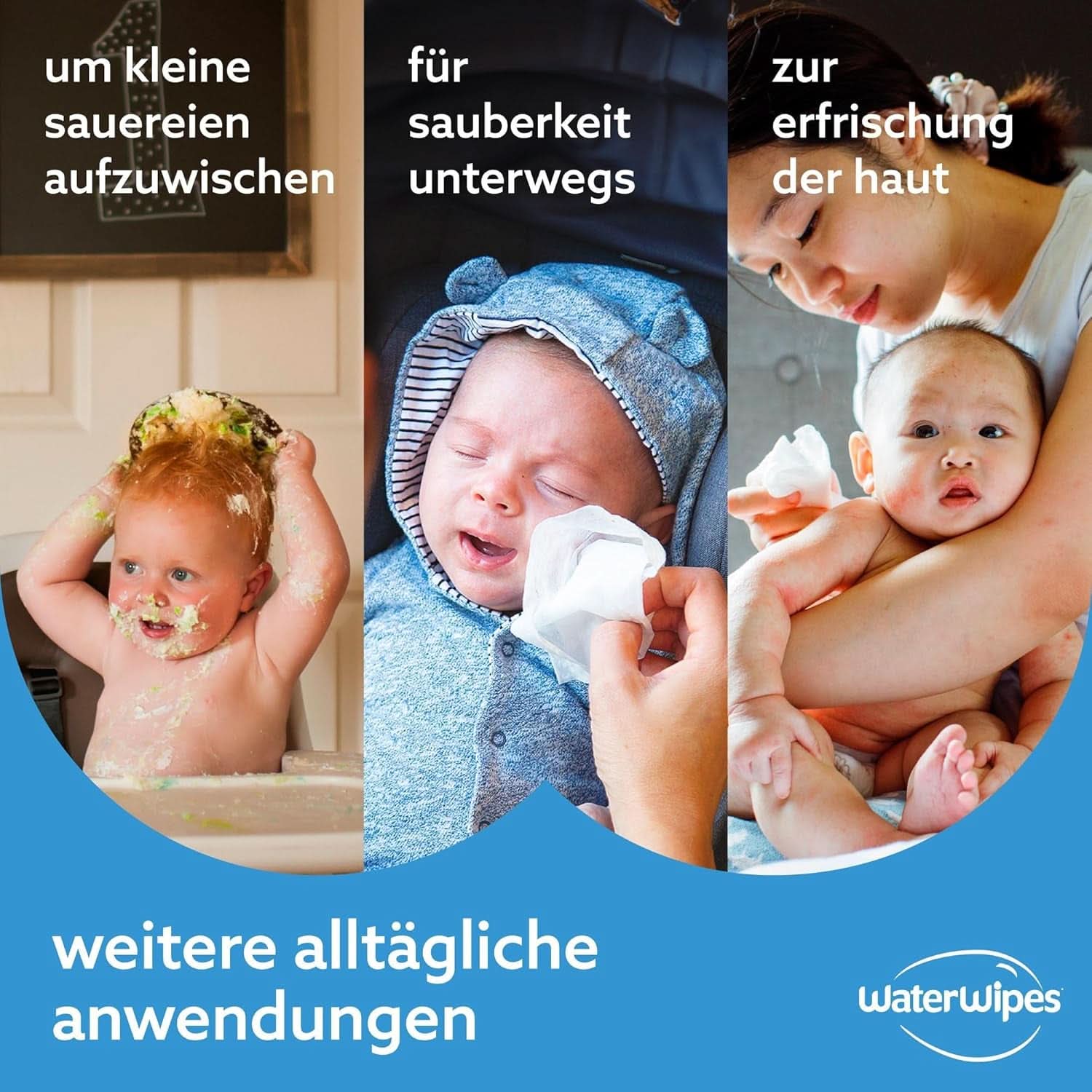 Waterwipes Plastikfreie, Originale Reinigungstücher Für Babys, 540 Stück (9 Packungen), 99,9 % Wasserbasierte Reingugnstücher, Unparfümiert Für Empfindliche Haut Naty Shop