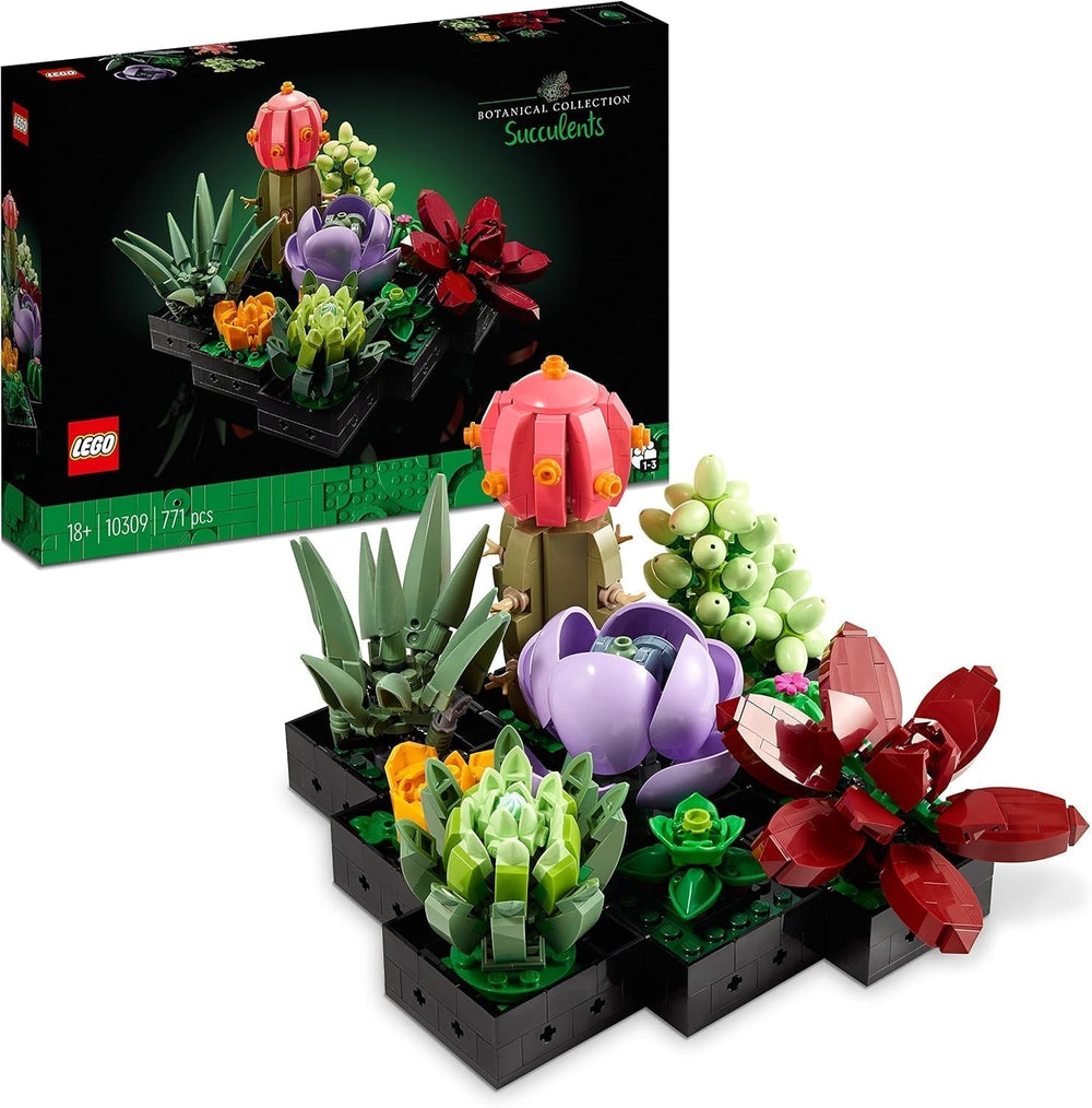 LEGO Botanicals Succulents - Set de construcție flori artificiale pentru adulți - Set de construcție buchet de flori - Hobby creativ și decorațiuni pentru casă - Idee de cadou pentru femei și bărbați - Colecție botanică (9 plante) 10309 Seturi de constructie Besuche den LEGO-Store Singur