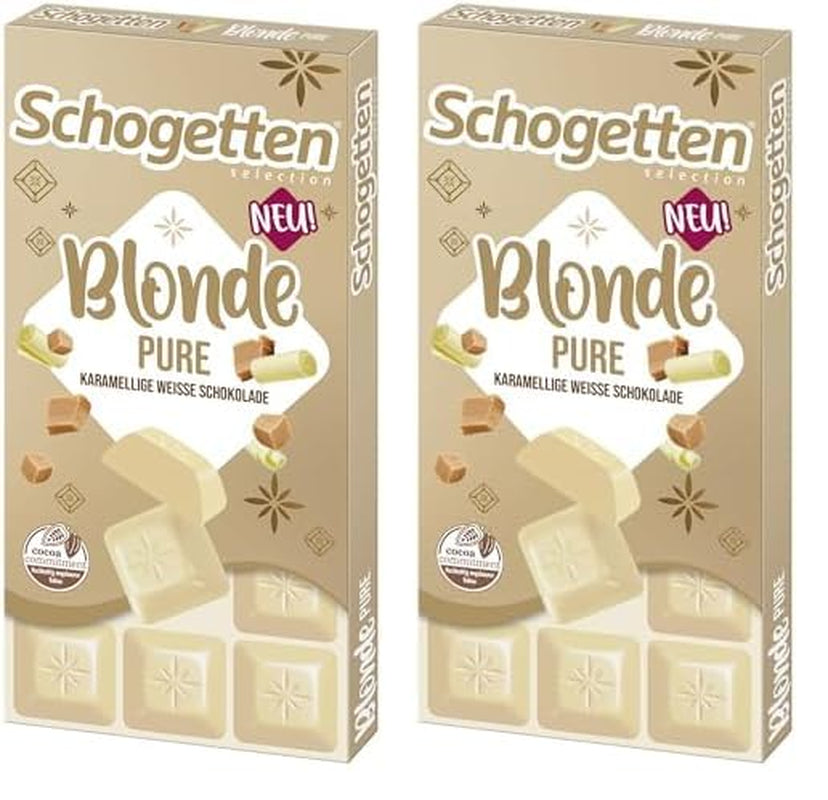 Schogetten Blonde Pure I white chocolate with caramel I 100 g I individually portioned (pack of 2)