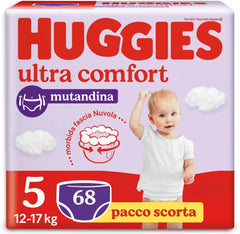 Huggies Ultra Comfort, Panty Diapers, Size 5 (12-17 kg), Pack of 68 Panty Diapers