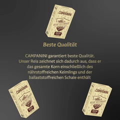 RISO ROSSO INTEGRALE Red rice with whole grains RISERA CAMPANINI 500g from Italy