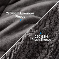 Pătură cu greutate Cottonblue, 6,8 kg, dimensiunea reginei, flanel, Shaggy, Sherpa, pătură cu greutate pentru adulți, pături cu greutate confortabile pentru a calma și relaxa, plapume grele, 152.4 X 203.2 Plapumi si pilote Naty Shop