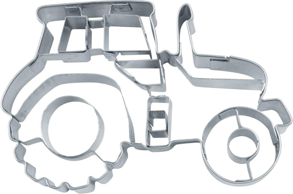 Städter 090187 Formă de gofrare pentru biscuiți, tip tractor, oțel inoxidabil, aprox. 7,5 cm, argintiu