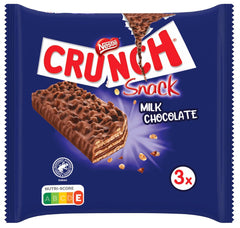 Nestlé CRUNCH Milk Bar, Crunchy Chocolate Bar with Milk Chocolate and Cereal, 1 pack (3 x 33g)