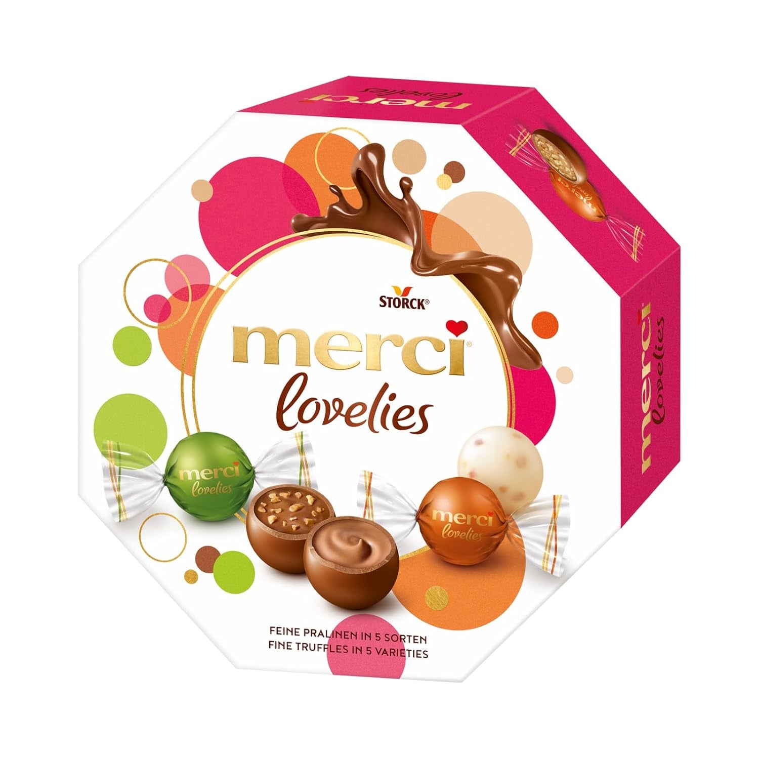 Merci Lovelies Creamy – 185 grame – Mix de praline cu specialități de ciocolată umplută Naty Shop