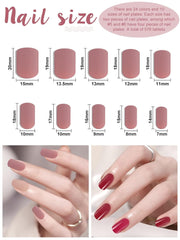 EBANKU 576 bucÄÈi unghii scurte prin presare cu lipici de unghii, 12 culori unghii artificiale mate scurte, 8 unghii artificiale strÄlucitoare scurte, 4 unghii artificiale cu sclipici