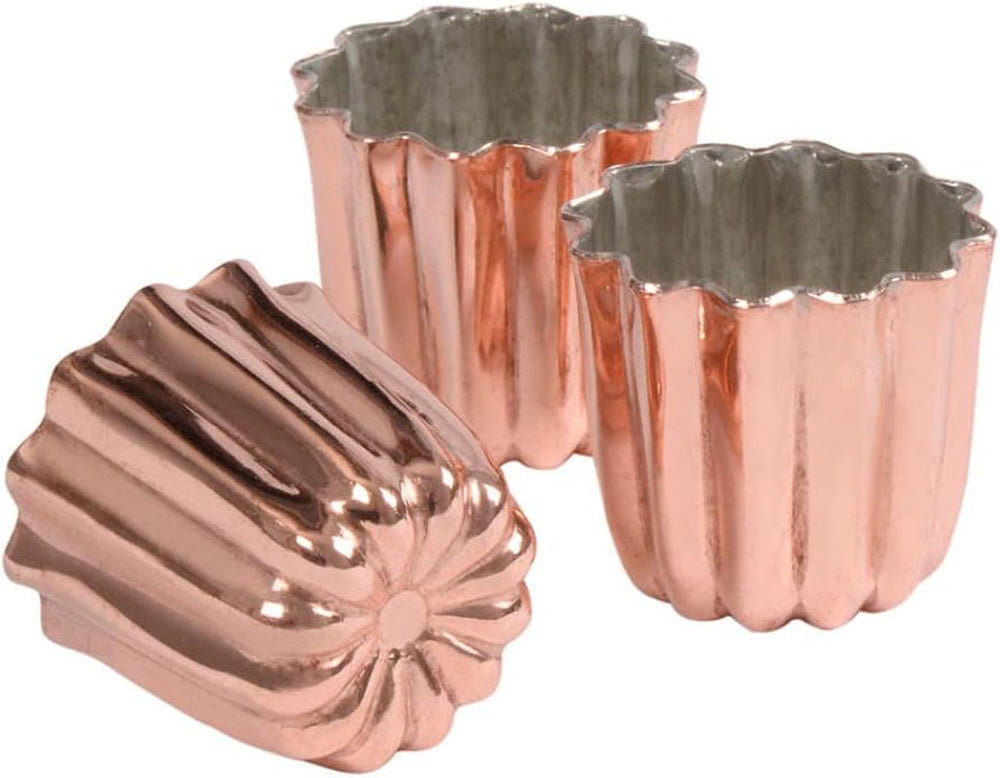 Baking forms, copper, 17.5 x 6 x 6 cm, 3 pieces Baking molds and trays Naty Shop