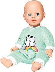 Heless 1181 - Salopă pentru păpușă cu design de pinguin cu buline, confecționată din velur moale cu broderie de înaltă calitate, mărimea 28 - 35 cm