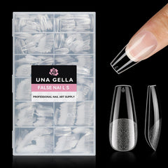 Tipuri de unghii balerină pentru unghii cu gel, 216 bucăți, 12 mărimi, tipuri de unghii cu gel moale, acoperire completă, set pentru extensii de unghii, semi-mate, DIY, artă acasă