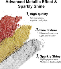 BISHENGYF Rose Gold Chrome Nail PowderNeue Upgrade Grosse Kapazität Chrom PulverSuper-Spiegeleffekt Metall Mirror Chrome Powder –Neon Glassy Pearl Effect Glitter Nagelkunst Pulver Für DIY Salon