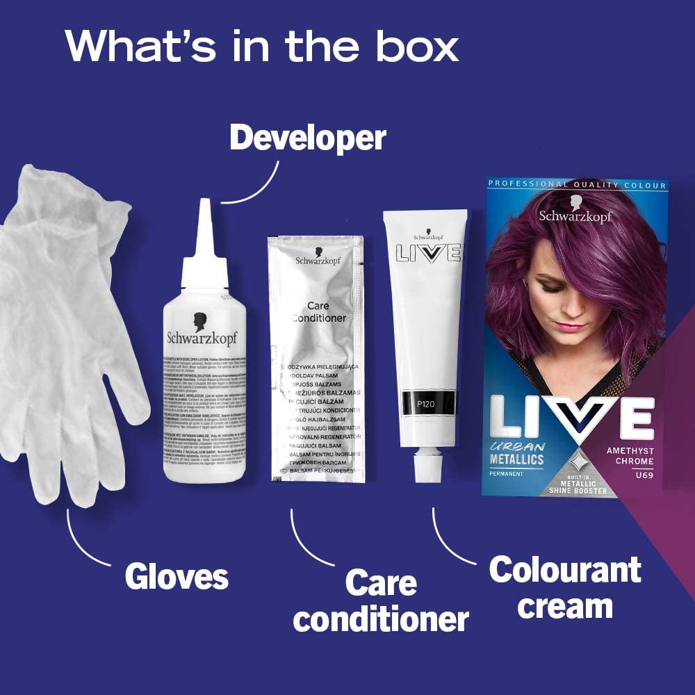 Schwarzkopf LIVE U69 Amethyst Chrome, 142.5ml, U69 Vopsea pentru par Naty Shop