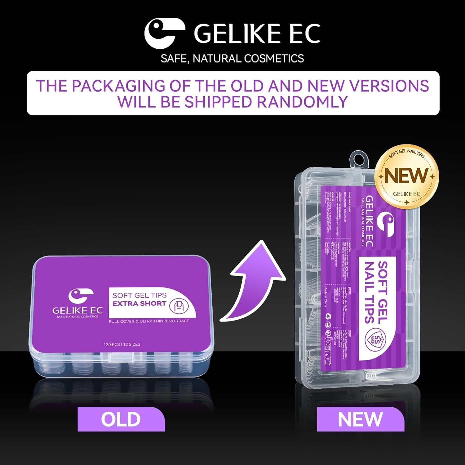 Gelike Ec Scurte Unghii Migdalate – Unghii Moi cu Acoperire Completă, Unghii Artificiale Pre-Lustruite pentru Extensii de Unghii, Studio de Unghii pentru Acasă, Salon DIY, 120 Bucăți, 12 Mărimi