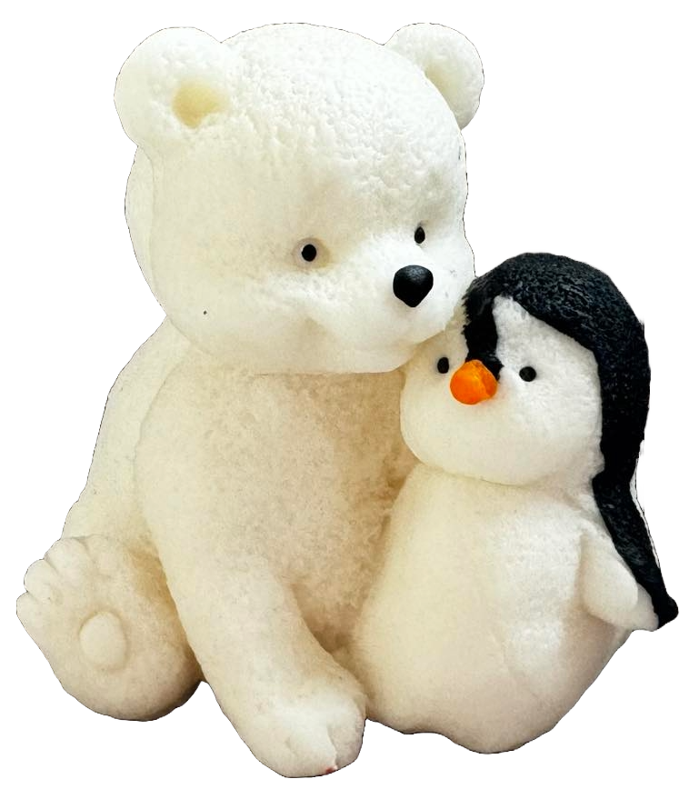 Decoratiune comestibila din pasta de zahar, Prieteni la Polul Nord Decoratiuni din Pasta de Zahar Naty Shop