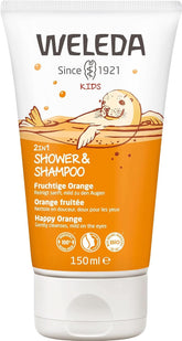 WELEDA Bio Kids 2-in-1 Shampoo and Shower Gel, orange, suitable for children from the age of three (1 x 150 ml) Mother and Child Naty Shop