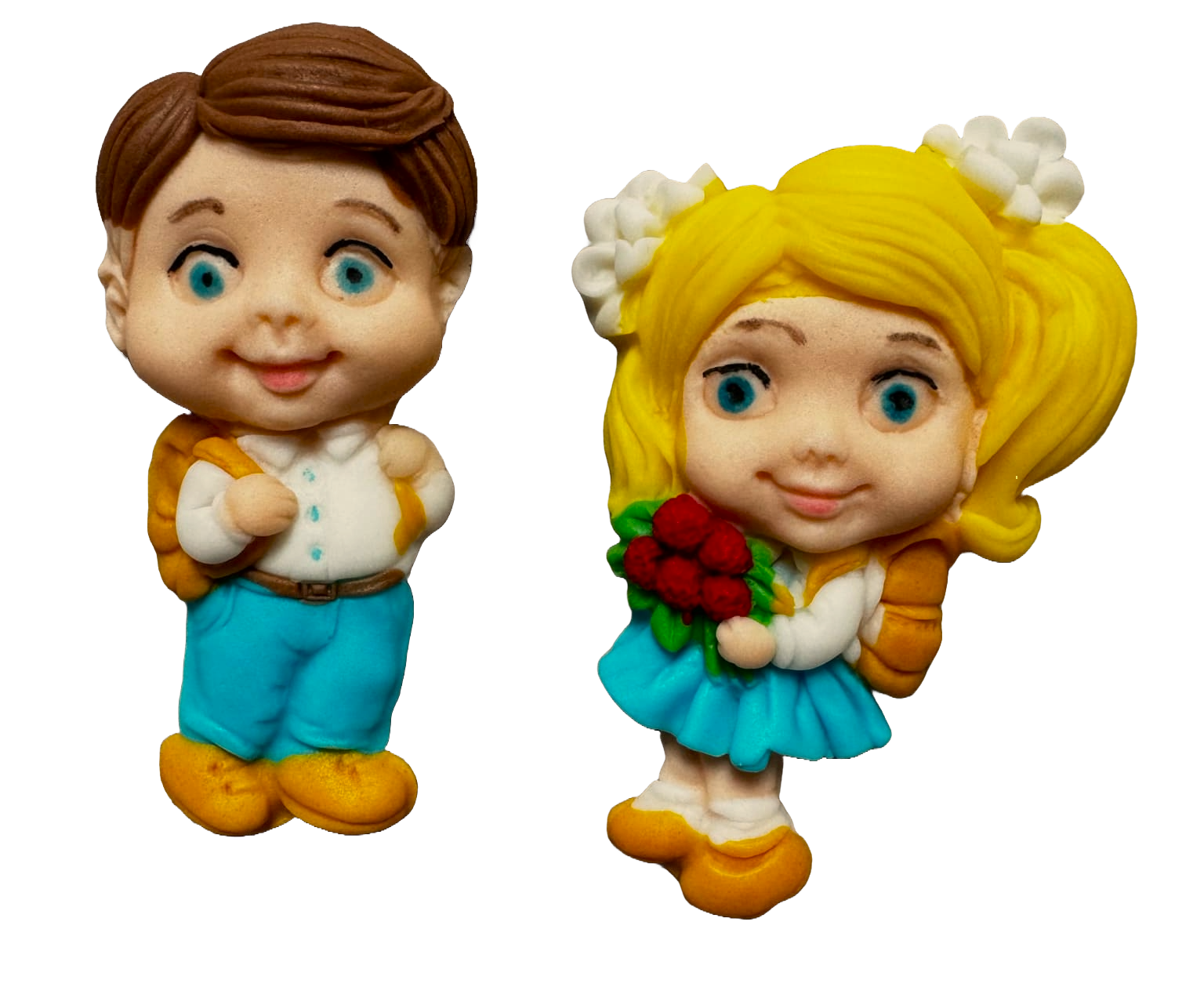 Set 2 decoratiuni comestibile din zahar, "La scoala" Decoratiuni din Pasta de Zahar Naty Shop