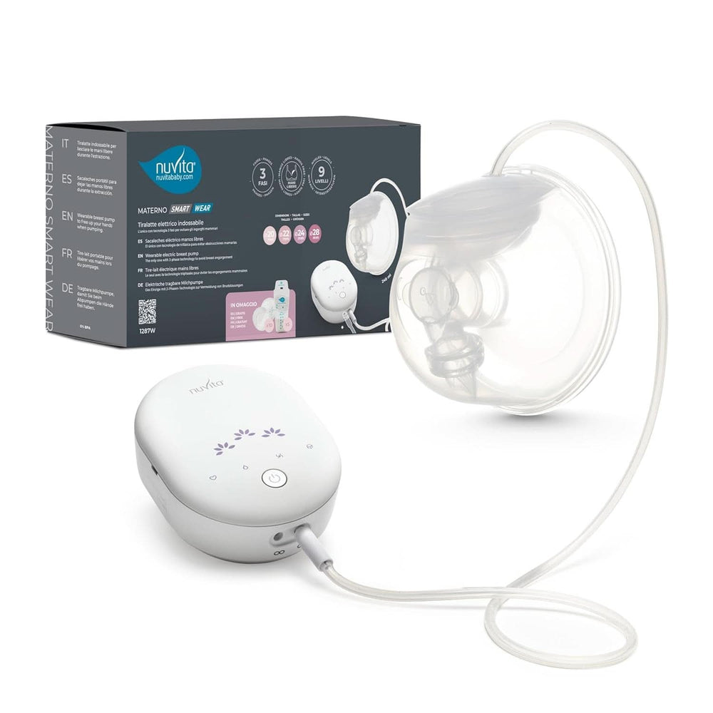 Nuvita Materno Smart Wear 1287W - Hands-free portable electric breast pump - 3-phase technology, customizable, portable, double breast pump conversion kit available Accessories Food and Breastfeeding Bebe Naty Shop