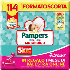 Pampers Baby Dry Pants and Fit Prime Maxi diapers, size 138, size 4 (8-15 kg), 1 month free online at the gym