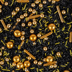 Super Streusel, Gold Rush Gold Black Sprinkle Decoration Naty Shop