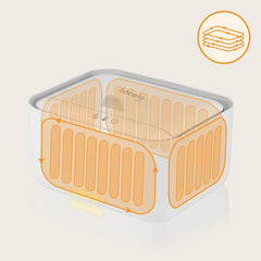 Lionelo BABYBLISS 20W Warmer for wet wipes and small towels, 20W for babies, built-in night light, 3 heat settings, touch panel, keeps the wipes moist