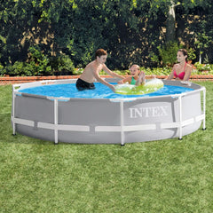 Set piscină Prism Rondo Frame - Ø 305 x 76 cm, gri deschis și capac rotund - Ø 305 cm - Pentru metal și cadru Prism