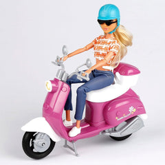 Isabella Gelenkpuppe mit Roller, 30 cm, Motorrad-Spielzeug, including accessories, Sonnenbrille, Handy, Selfie-Halterung, Helm, Refreshment, Puppen für Mädchen, Geschenke ab 3 Jahren (47812)