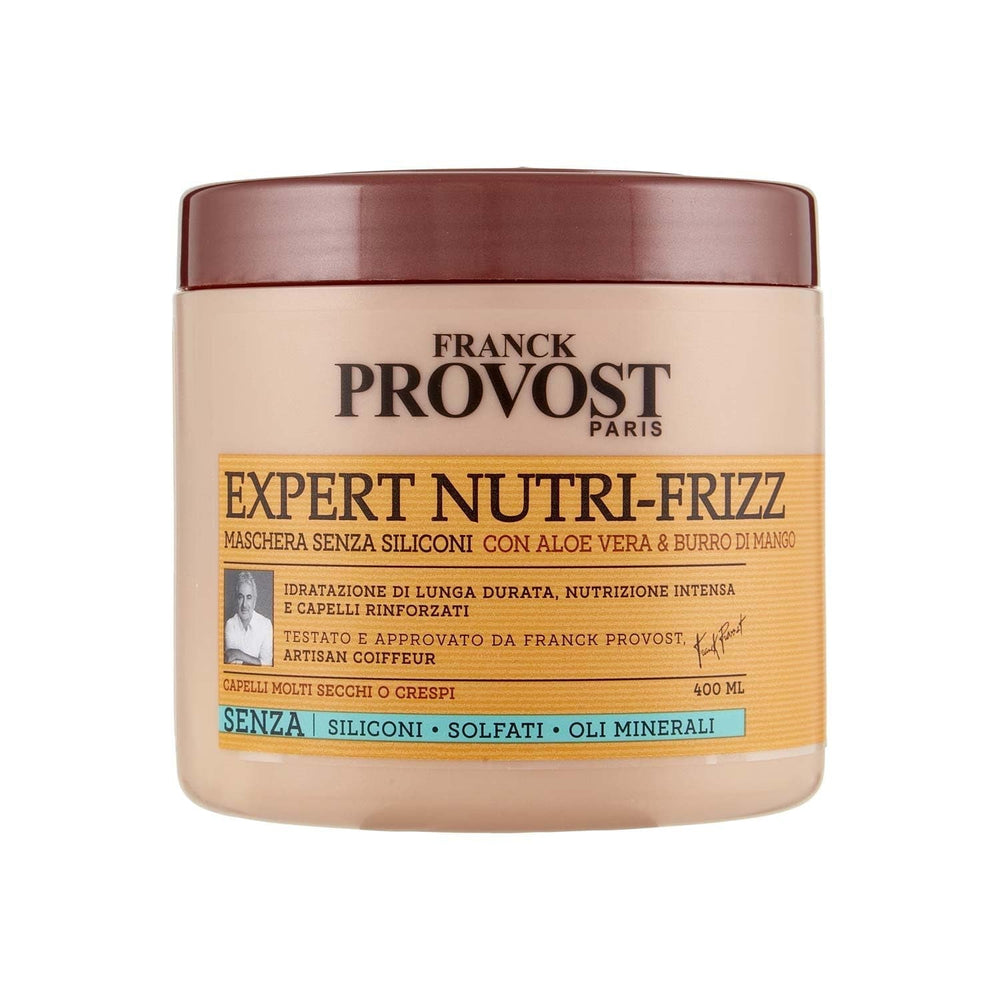 Franck Provost, Expert Nutri Frizz Mască de păr profesională pentru păr uscat sau creț, efect hidratant, cu aloe vera și unt de mango, 400 ml Masca de par Naty Shop Titlu implicit