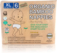 Organic Bamboo Nappies Size 6 Suitable for 16+kg 20 Pack Nappies