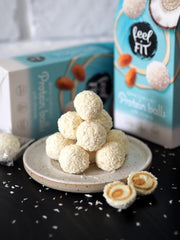Praline de cocos fără zahăr cu migdale, feel FIT, fără zahăr adăugat, 17% proteine, 63 g