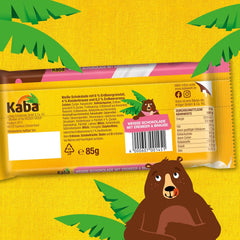 Kaba White Chocolate with Strawberry Flavor and Effervescent Candies, Chocolate Bar, Bar 85g, White Chocolate with Strawberry Fruity Flavor and Effervescent Candies with Kaba Original Flavor (Pack of 3)